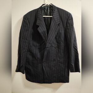V2 BY VERSACE PIN STRIPPED SUPER SLICK 100% WOOL BLAZER